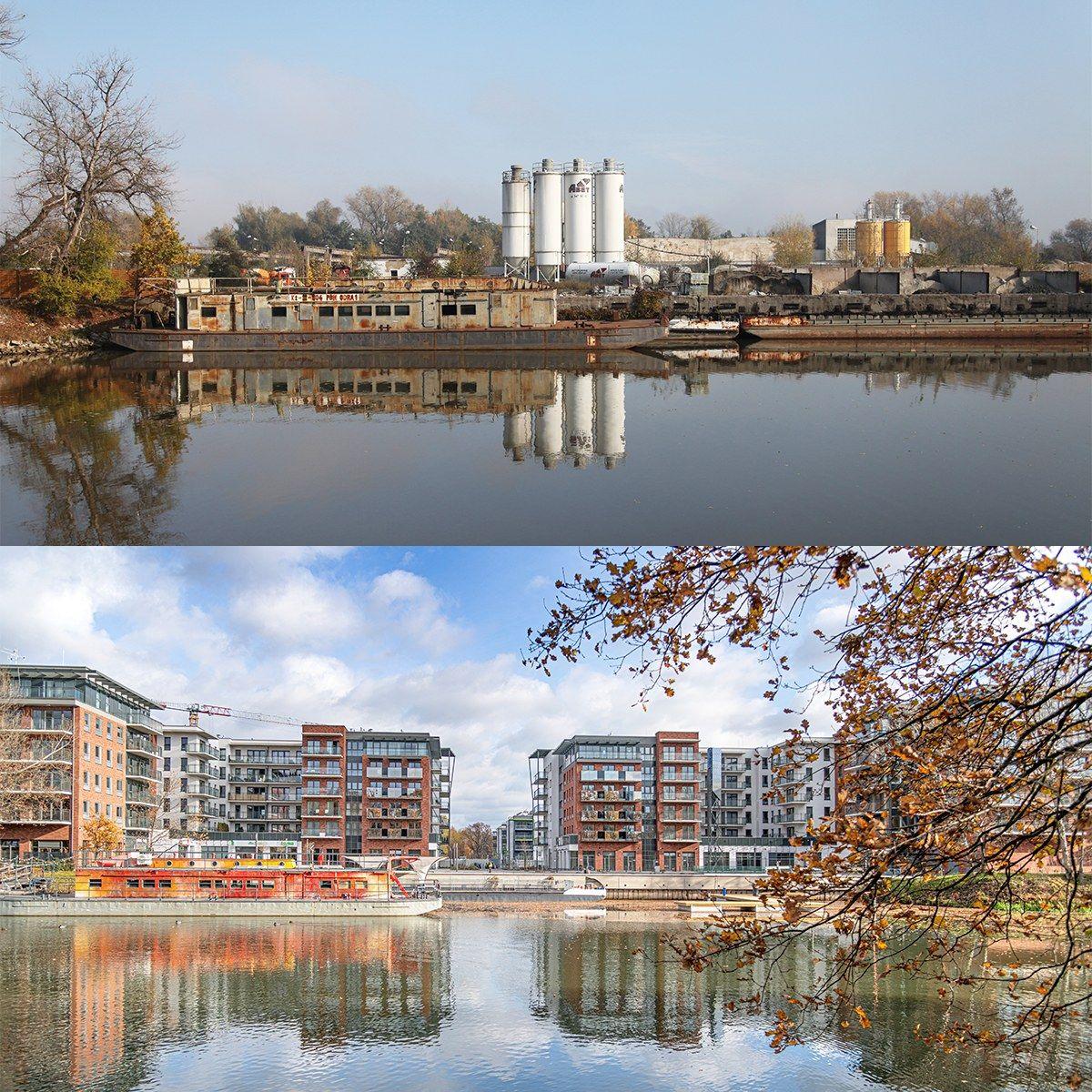 Było-jest widok z drugiego brzegu kanału.png